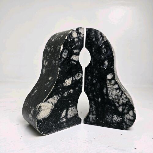 Pair of Black Marble Bookends