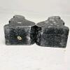 Pair of Black Marble Bookends - 3