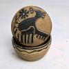 Small Lidded Wooden Trinket Box with Bird Motif