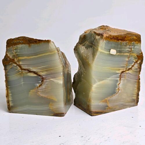 Pair of Onyx Marble Stone Bookends
