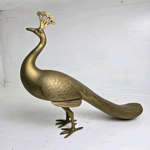 Gold-Toned Metal Peacock Figurine