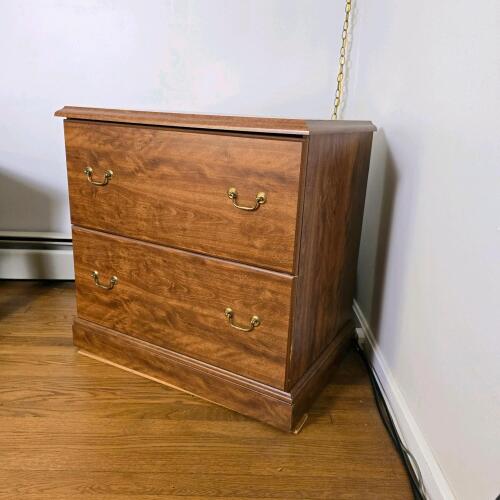 Two-Drawer Wood Veneer File Cabinet