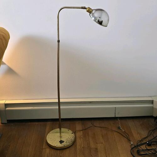 Vintage Metal Adjustable Gooseneck Floor Lamp
