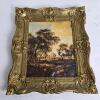Framed Landscape Wall Art with Ornate Gold Toned Frame, 12"x13"