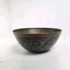 Decorated Metal Bowl with Black and Red Design