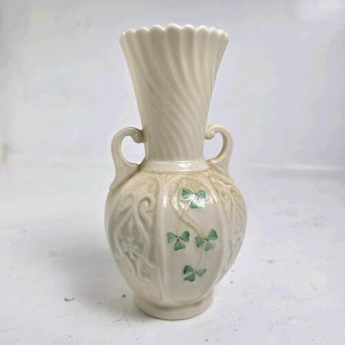 Belleek Ireland Shamrock Porcelain Vase