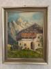 11.5"x14" Alpine Chalet Landscape Oil Painting