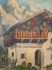 11.5"x14" Alpine Chalet Landscape Oil Painting - 2