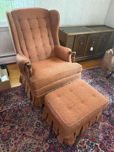 Wingback Lounge Chair with Ottoman