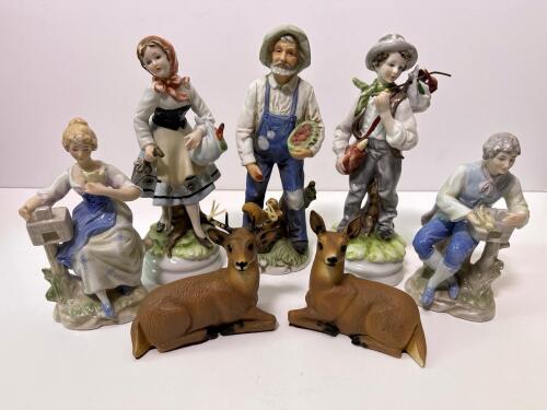 Six Assorted Porcelain and Ceramic Figurines