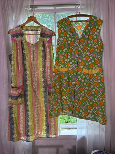 Pair Vintage Cotton House Dresses
