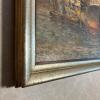 26.5" x 22.75" Framed Signed Oil on Canvas Industrial Harbor Painting - 3