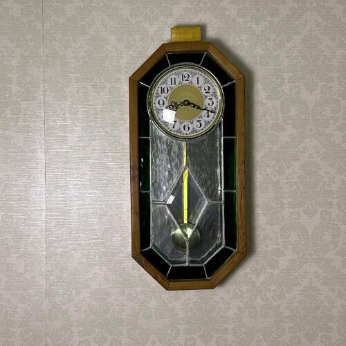 Vintage Stained Glass Wall Clock