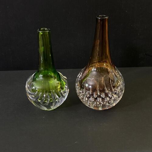 Pair of GRAL Kristall Hand-Blown Art Glass Vases
