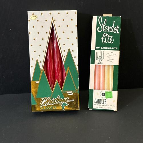 Vintage Candle-Lite and Christmas Classics 10" Taper Candles