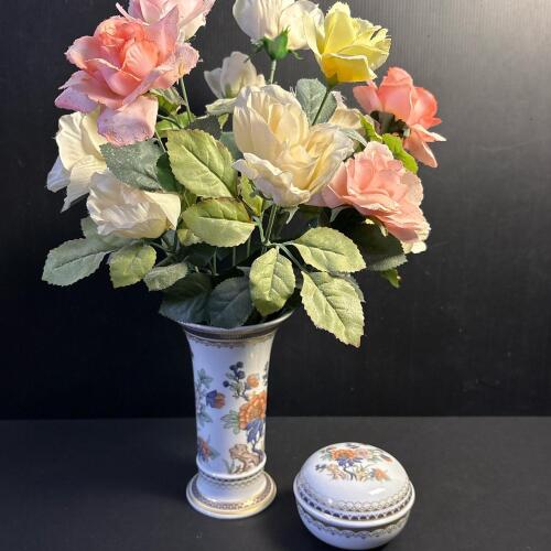 Kaiser Germany "Duchesse" Porcelain Vase and Lidded Trinket Box