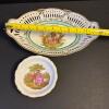 West German Porcelain Bowls and Pierced Serving Tray Lot - 9