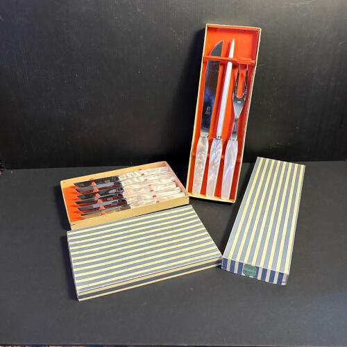 Othello Solingen Germany Vintage Carving and Steak Knife Nine Piece Set