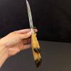 Matador Solingen Germany Hoof Handle Hunting Knife with Leather Sheath - 2