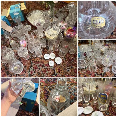 Assorted Crystal and Glass Serve-ware and Decorative Items Lot