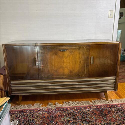 Vintage Loewe Opta Console Stereo Radio and Record Player