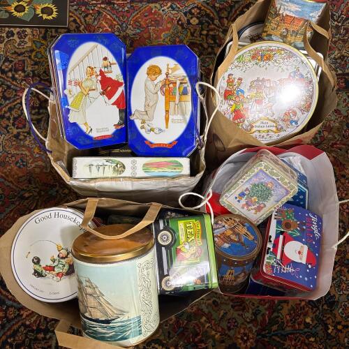 Vintage Decorative and Holiday Tins Lot