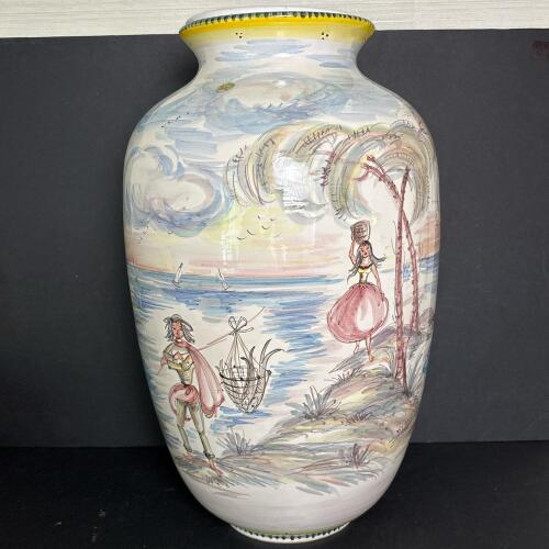 Large Ulmer Keramik Hand-Painted Vase