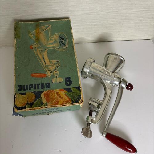 Vintage German Jupiter 5 Hand Crank Meat Grinder