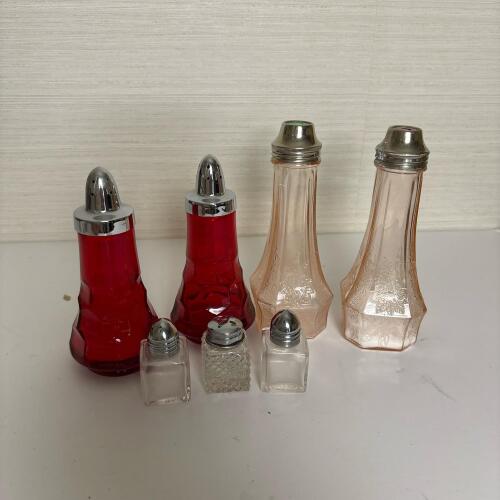 Assorted Glass Salt and Pepper Shakers Lot