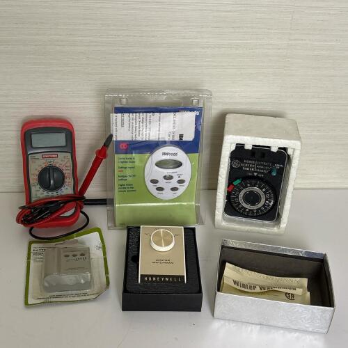 Electronics Lot: Timer, Thermostat, Multimeter