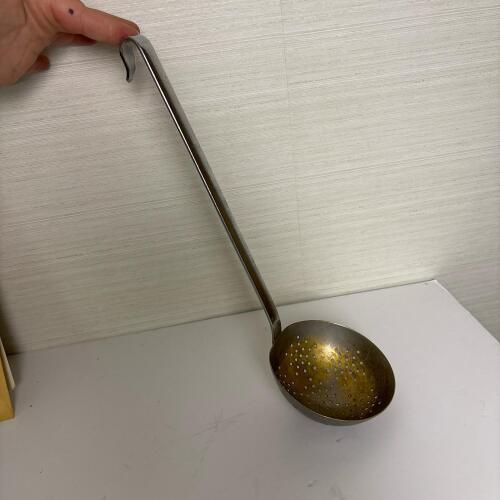 Vintage Metal Slotted Ladle Strainer