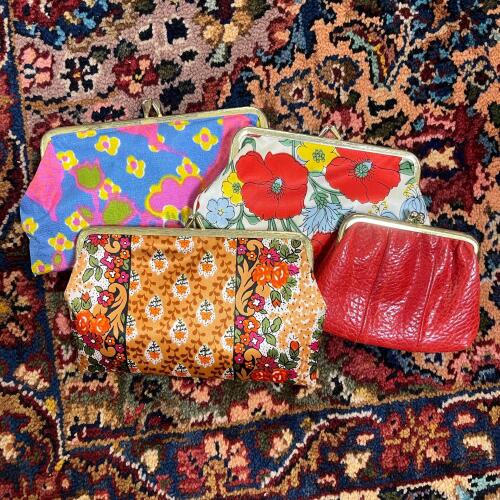 Vintage Floral and Red Clutches Lot