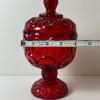Red Glass Compote with Lid - 4