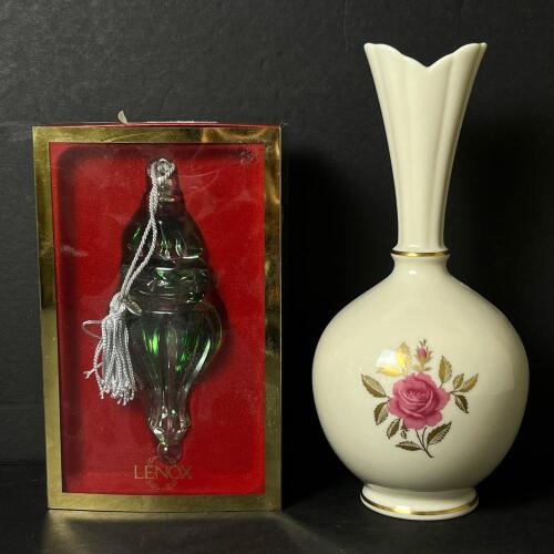 Lenox Porcelain Vase & Color Gems Ornament