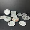 Porcelain Trinket Boxes and Crystal Ring Holders Lot - 4