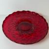 Red Pressed Glass Dish with Diamond Pattern - 2