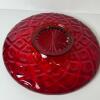 Red Pressed Glass Dish with Diamond Pattern - 3