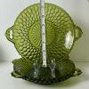 Lot Of Green Pressed Glass Dishes - 4