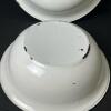 Pair White Enamelware Utility Bowls - 3