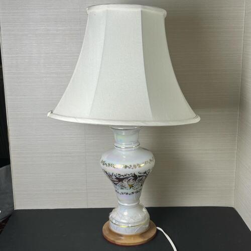 French Handcrafted White Porcelain Table Lamp