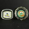 Pair of Glass Ashtrays: Greek Line, Quenzer Urbrau