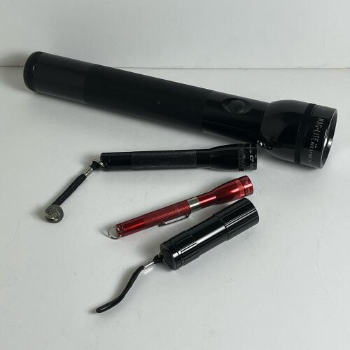 Four Maglite and Mini Maglite Flashlights Assorted