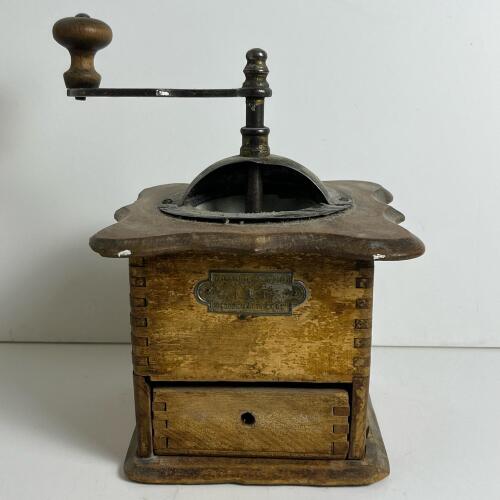 Antique P.D. Wooden Grinder