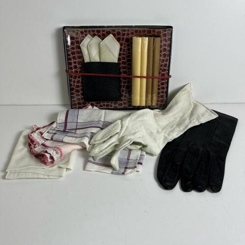 Assorted Vintage Gloves, Handkerchiefs