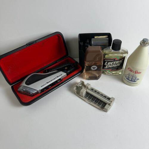 Vintage Men's Grooming Lot: Razors, Aftershaves, Cologne