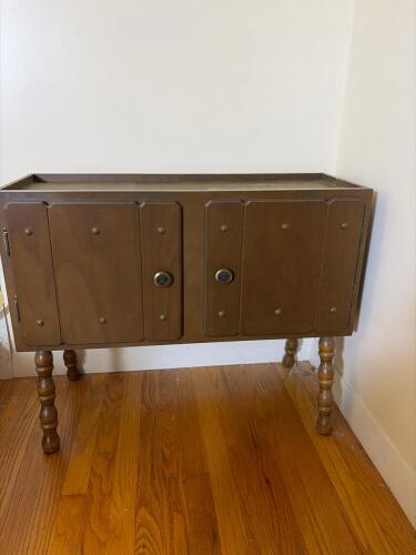 Wooden Cabinet with Four Doors (Shoes sold separately in lot 212)