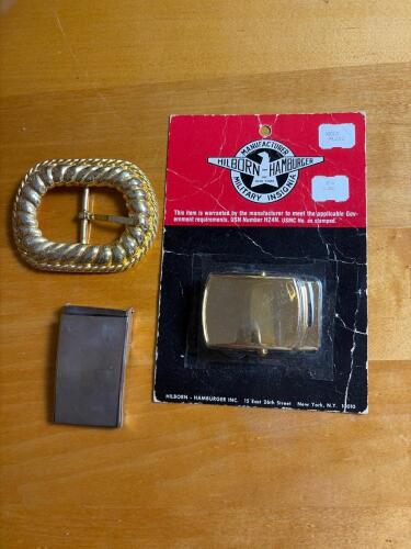 Belt Buckles w/Hilborn-Hamburger Gold Plated Military Belt Buckle
