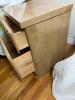 Three-Drawer Wood Nightstand with Brass Pulls - 7