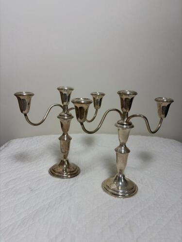Pair Reed & Barton Weighted Sterling Candelabras