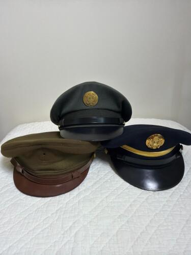 Three U.S. Army Military Service Caps